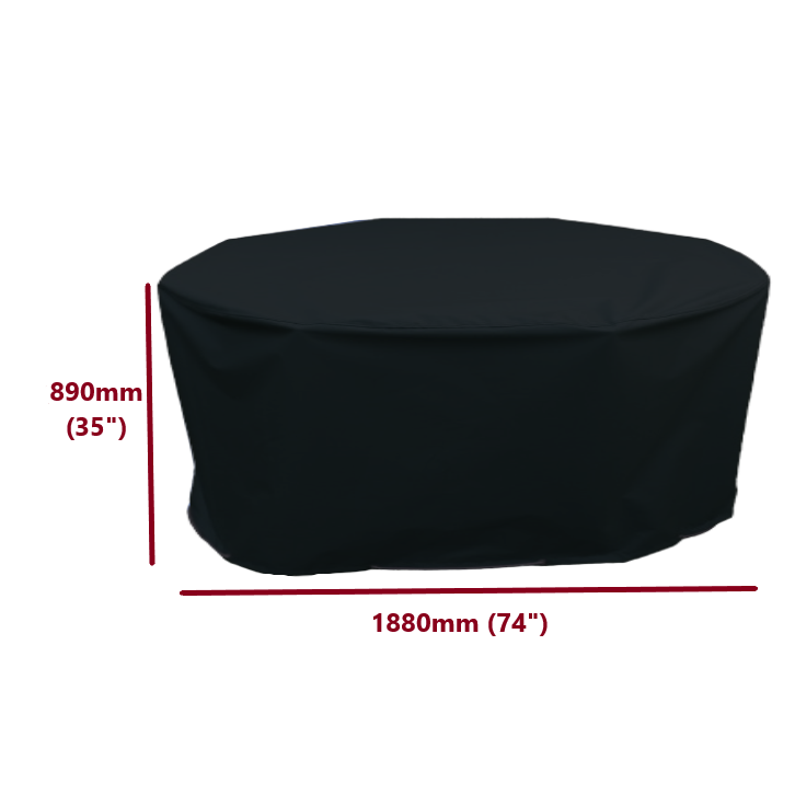 Round table and chairs cover black 188cm dimensions