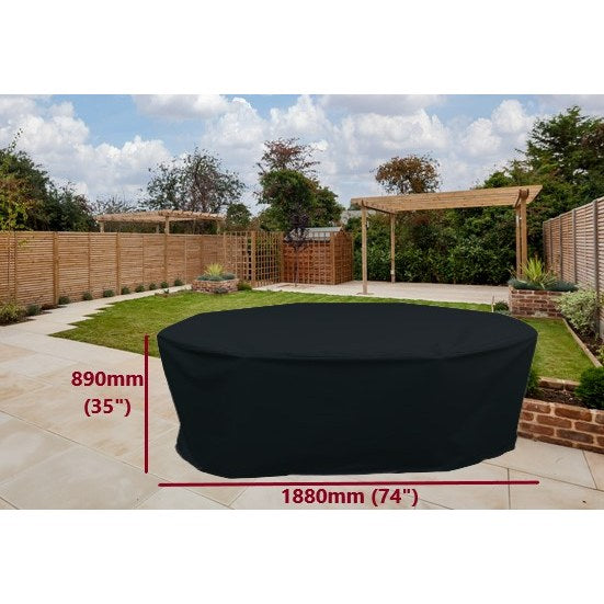 Round table and chairs cover black 188cm