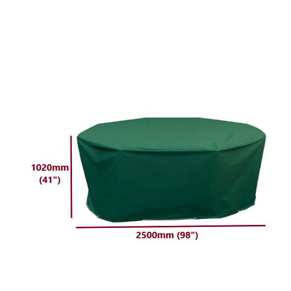 Round table and chairs cover green 250cm dimensions
