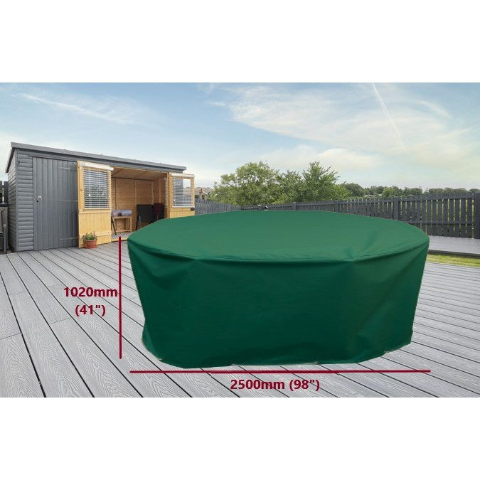 Round table and chairs cover green 250cm