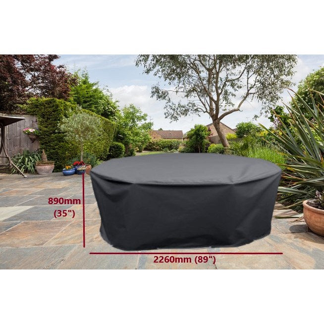 Round table and chairs cover grey 226cm