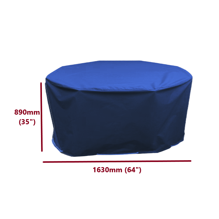 Round table and chairs cover navy blue 163cm dimensions