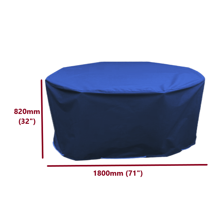 Round table and chairs cover navy blue 180cm dimensions