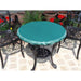 Round table top cover green on table