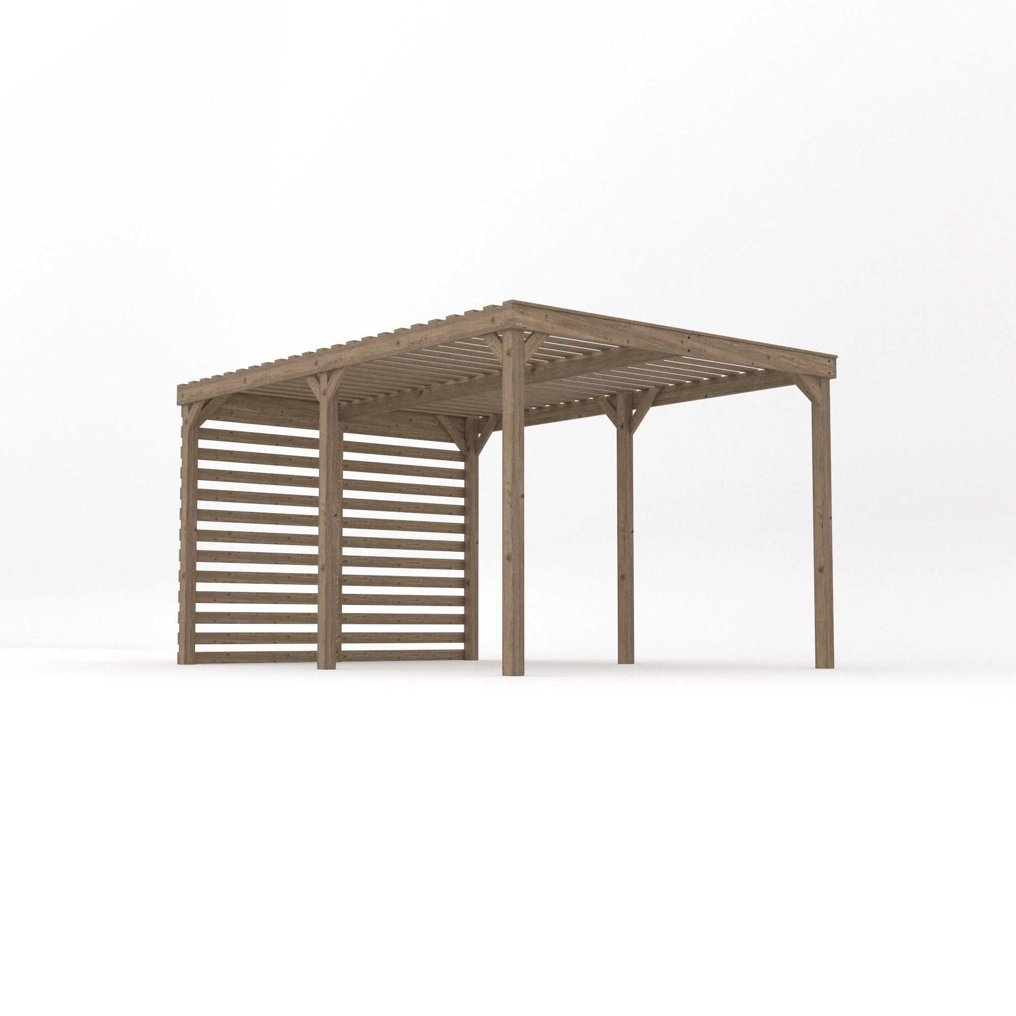 4 x 3 m Freestanding/Wall-Mounted Wooden Pergola