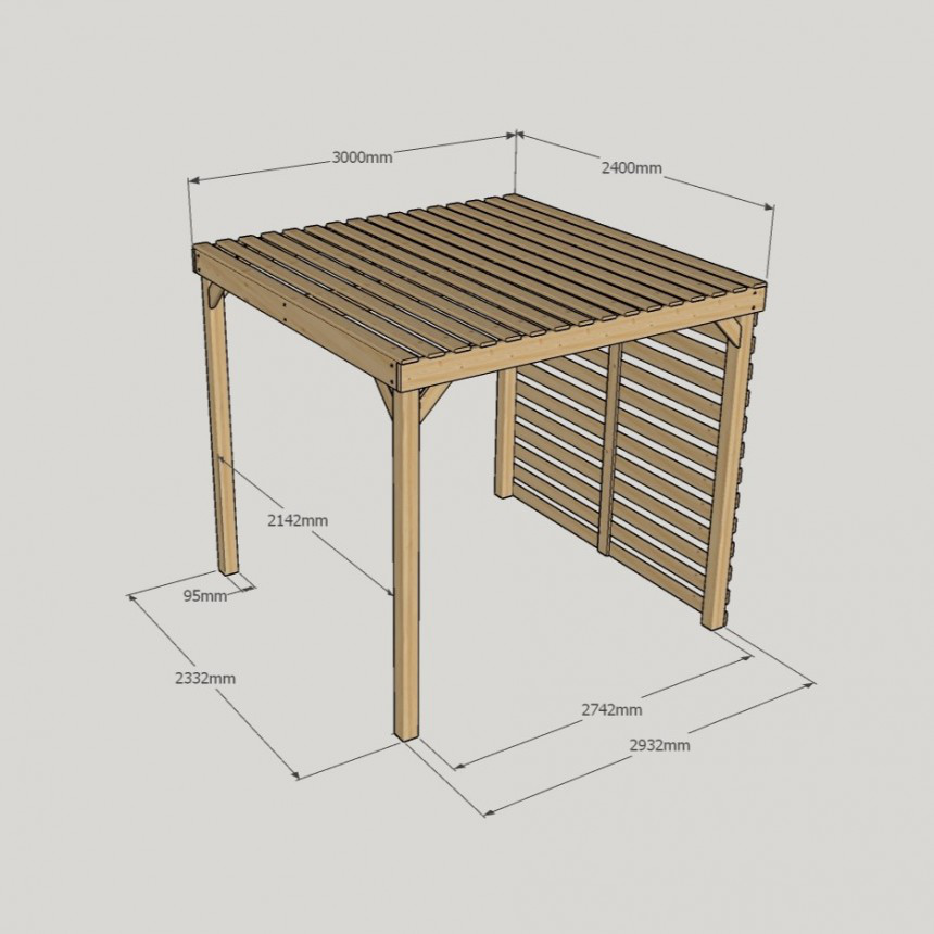 Rutland Shade Pergola – 2.4m Wide