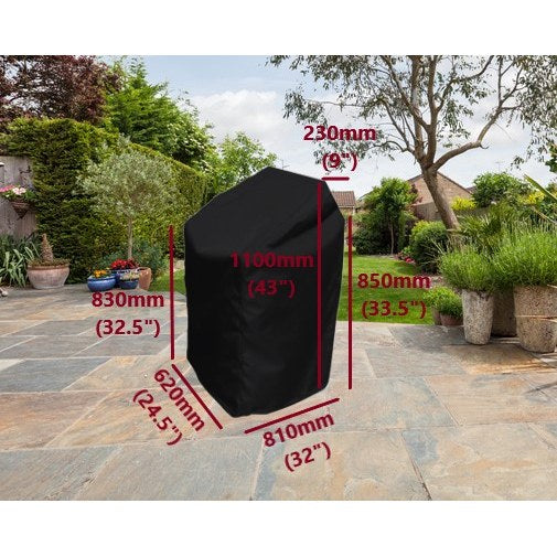 Shaped stacking chair cover large black 110cm