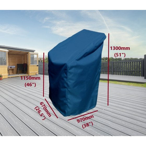 Stacking garden chair cover large navy 130cm