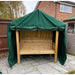 Tenby arbour cover green front rolled up