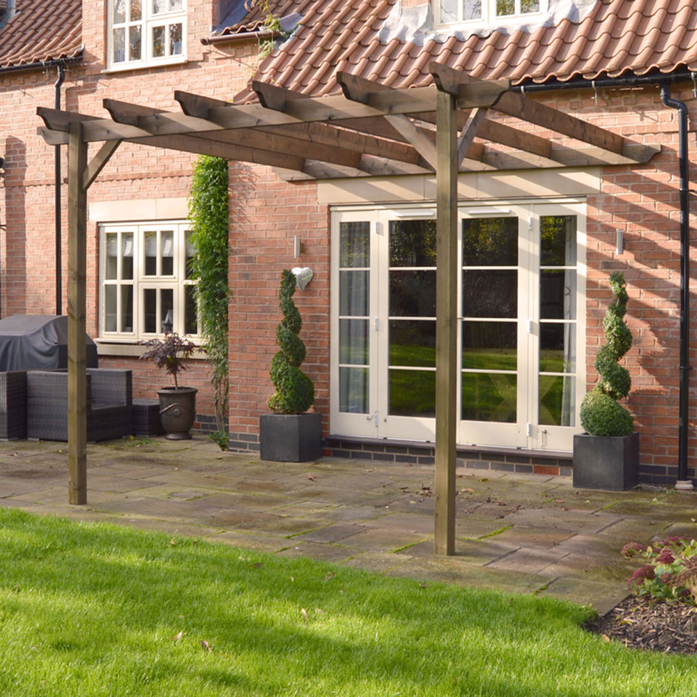Wall Mounted Garden Pergola - 4.2m Depth
