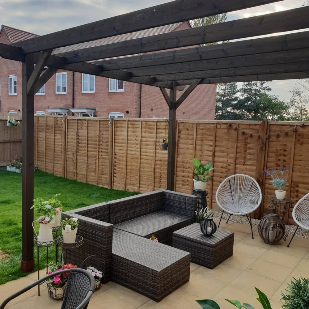 Wall Mounted Garden Pergola - 2.4m Depth