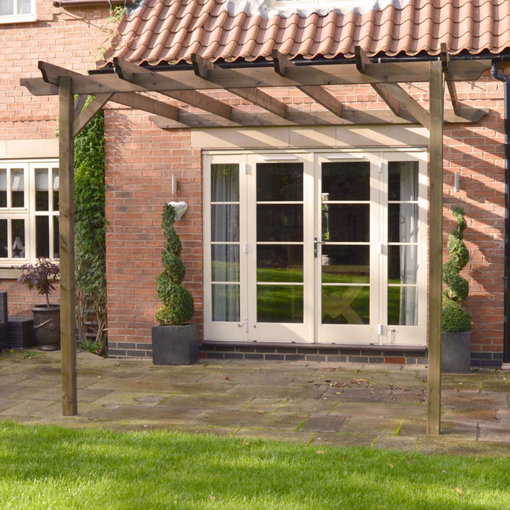Wall Mounted Garden Pergola - 4.2m Depth