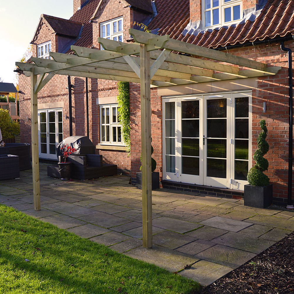 Wall Mounted Garden Pergola - 2.4m Depth