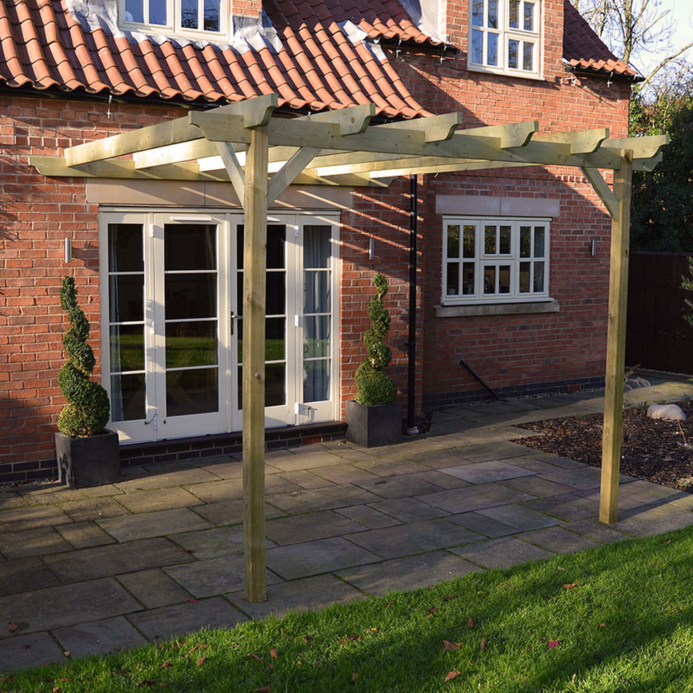 Wall Mounted Garden Pergola - 2.4m Depth