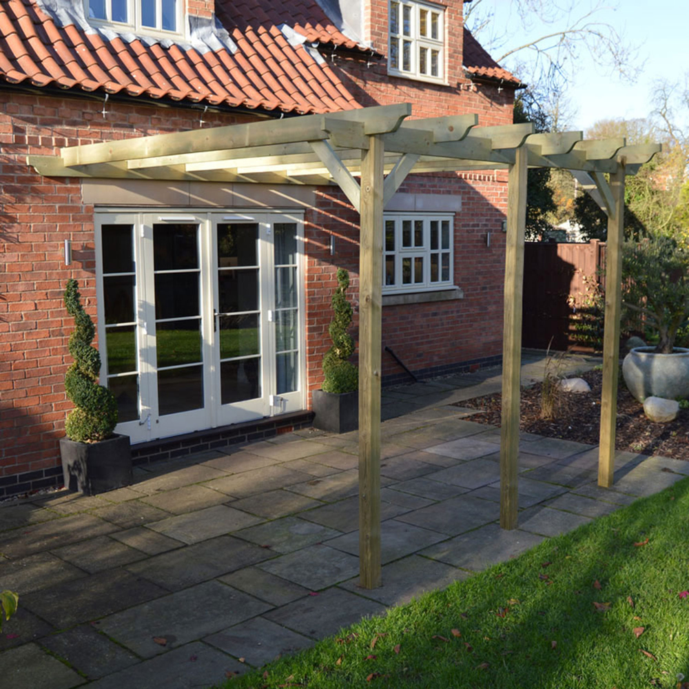 Wall Mounted Garden Pergola - 2.4m Depth