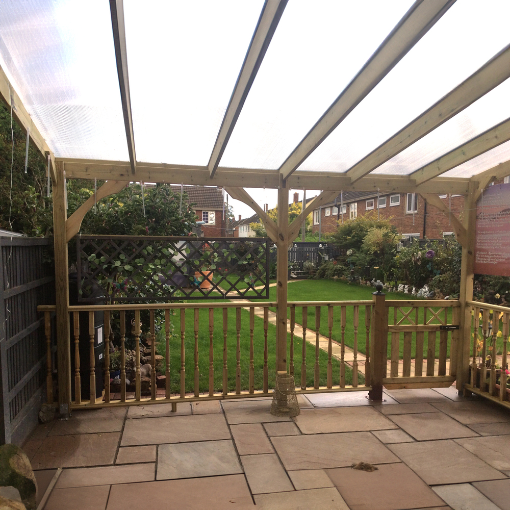 Wall Mounted Wooden Gazebo 4.5m x 4.5m