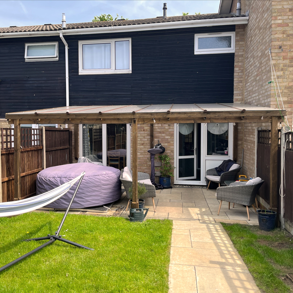 Wall Mounted Wooden Gazebo 4.5m x 4.5m