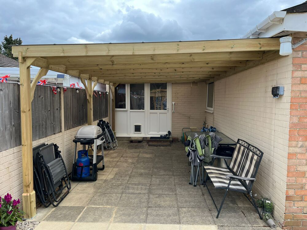 Wall Mounted Wooden Gazebo 4.5m x 4.5m